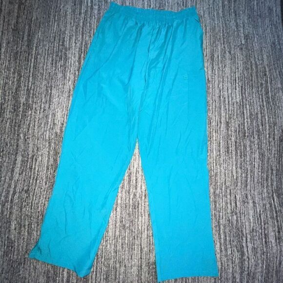 SAMANTHA MARA 4 Way Stretch Scrub Pants Size XL Aqua Blue Pull On Drawstring New - Picture 1 of 5